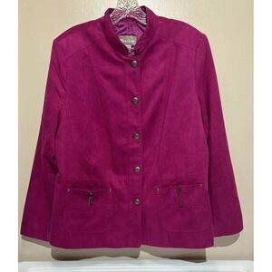 TanJay Women's Career Long Sleeve Light Jacket Lined‎ Button Up 16